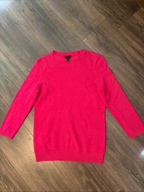 Talbots Bright Fuchsia Cashmere Crewneck Sweater S